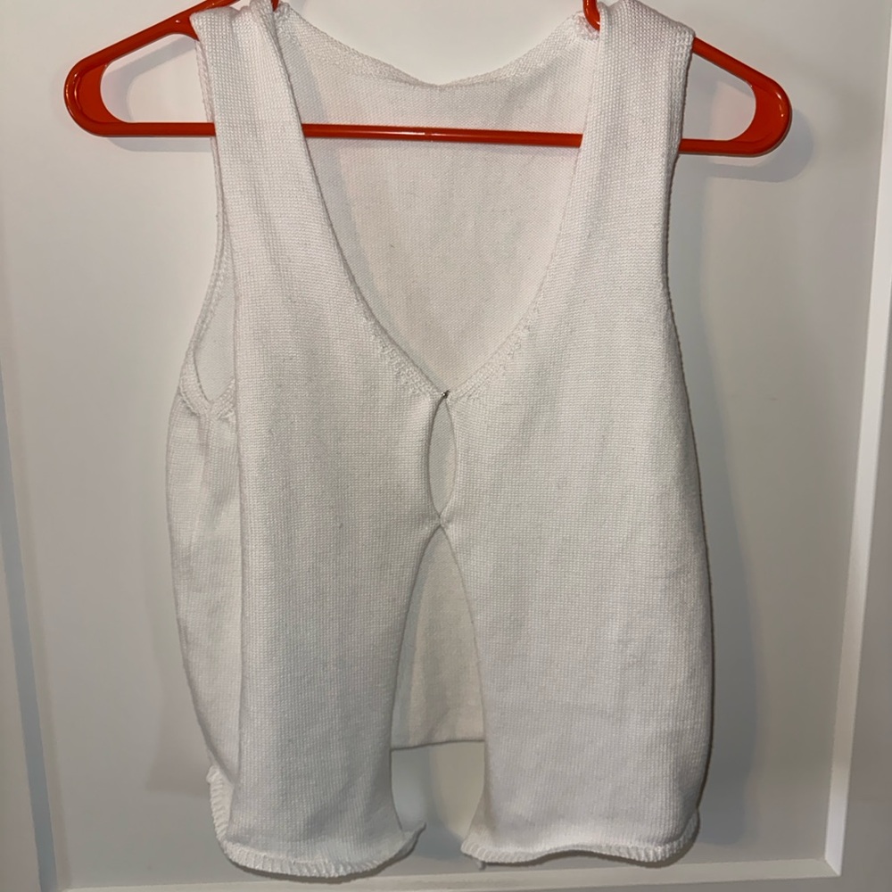 White Sleeveless Knit Top